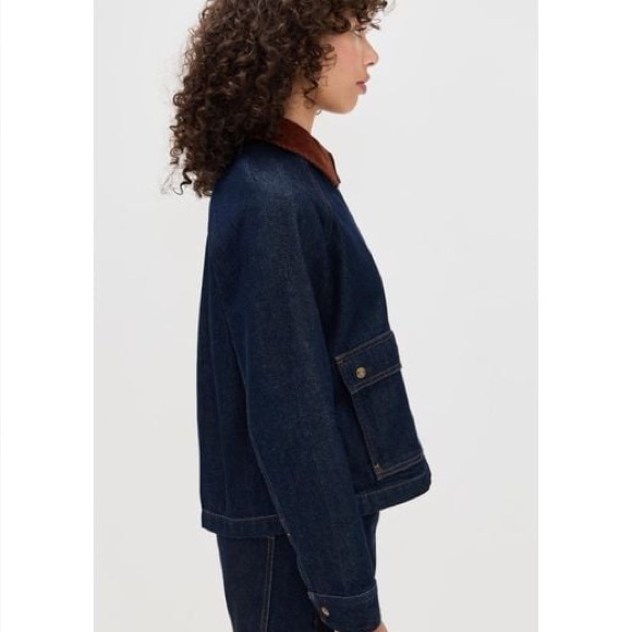 MADEWELL WOMENS BLUE DENIM TRAPEZE JACKET SIZE XL NWOT - Picture 4 of 6